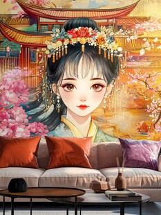 古风美人于中式家居场景