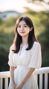 白衣少女的清新户外写真