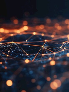 科技感网络连接光影画面
