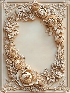 花卉浮雕装饰框精美图案