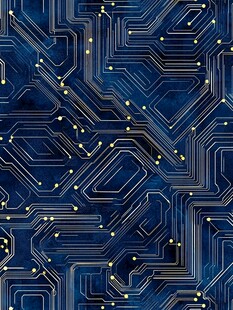 蓝色电路板纹理图案