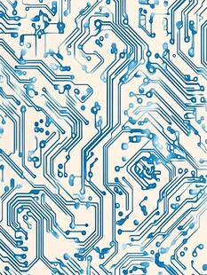 科技风电路板无缝图案