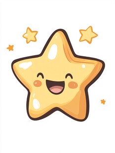 可爱笑脸五角星卡通形象