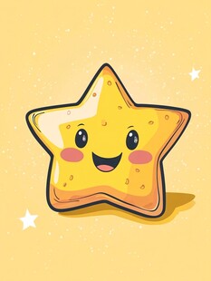 可爱笑脸星星饼干插画