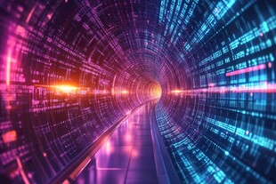 科技隧道中的数字光影世界