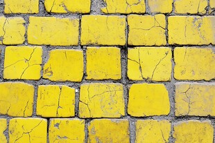 黄色裂纹砖块地面纹理