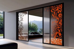 时尚雕花推拉门室内景致