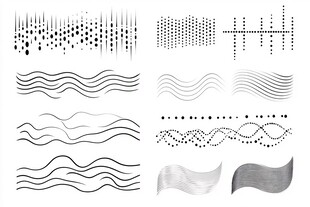 多样线条波浪装饰图案元素