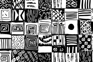 黑白几何图案手绘装饰元素