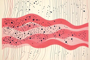 粉色波浪抽象艺术图案