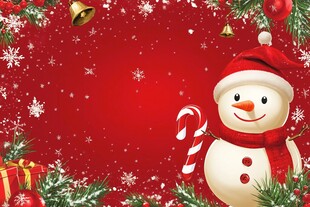 圣诞雪人节日背景图
