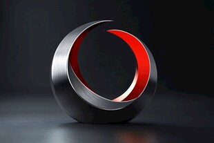 金属圆环红黑创意造型