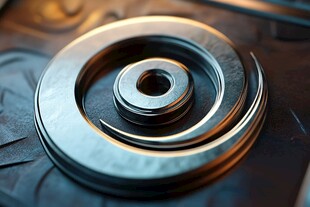 金属环形零件特写