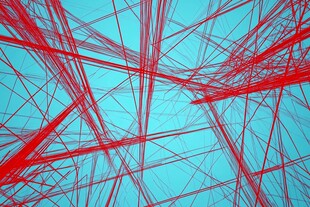 红蓝交织抽象线条背景图