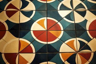 复古几何图案彩色瓷砖