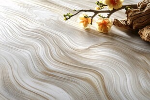 纹理大理石与绽放花枝