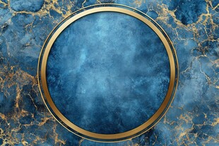 蓝金大理石圆形边框背景