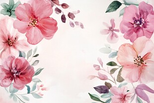 水彩花卉边框图案设计