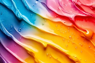 缤纷炫彩的流动颜料