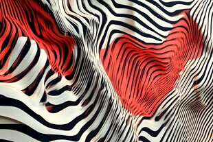 红黑斑马纹动感抽象图案