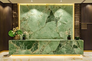 奢华绿玉石接待台装饰空间