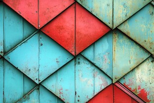 复古菱格彩色斑驳墙面