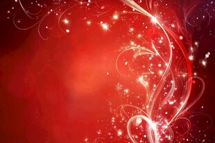 红色梦幻炫光花纹背景图