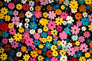 缤纷多彩小花朵图案