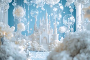 梦幻白色城堡主题浪漫场景