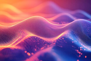 梦幻数字波浪科技背景图