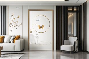 现代简约风客厅蝴蝶装饰墙