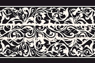 黑白雕花图案装饰素材