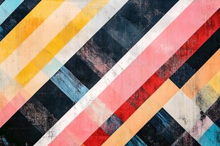 多彩几何条纹抽象艺术图案