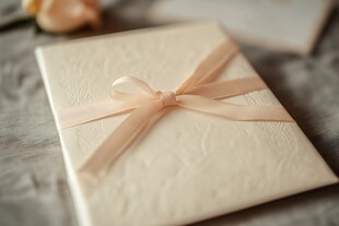 精致丝带装饰的优雅信封