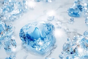 蓝色璀璨钻石特写画面