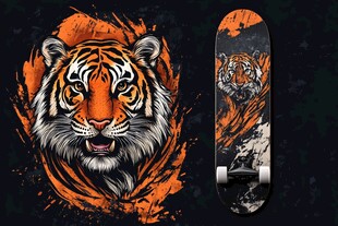 虎纹滑板 野性艺术的碰撞