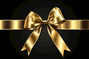 金色蝴蝶结丝带装饰图案