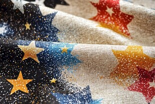 星星图案布料特写