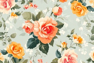 复古花卉图案 清新浪漫风