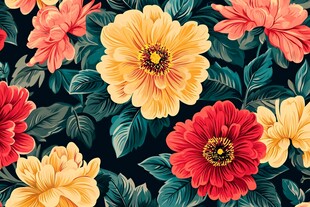 绚丽花卉图案背景