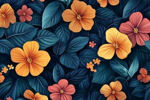 绚丽花卉背景图案