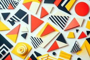 几何色块创意拼接图案