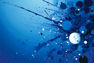 蓝色泼墨抽象艺术背景图