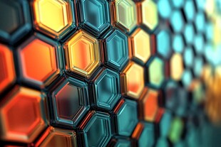 六边形炫彩科技纹理背景