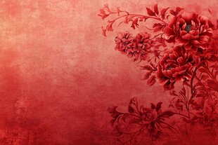 中式红牡丹复古背景图
