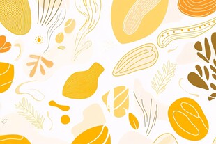 1 秋日缤纷植物元素插画