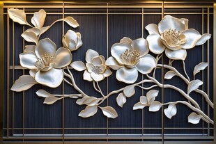 金属雕花装饰 精致花卉图案