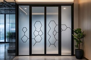 现代简约玻璃隔断办公室门