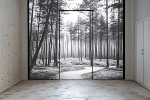 室内森林风墙面装饰景观