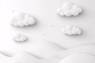 简约立体云朵风景背景图